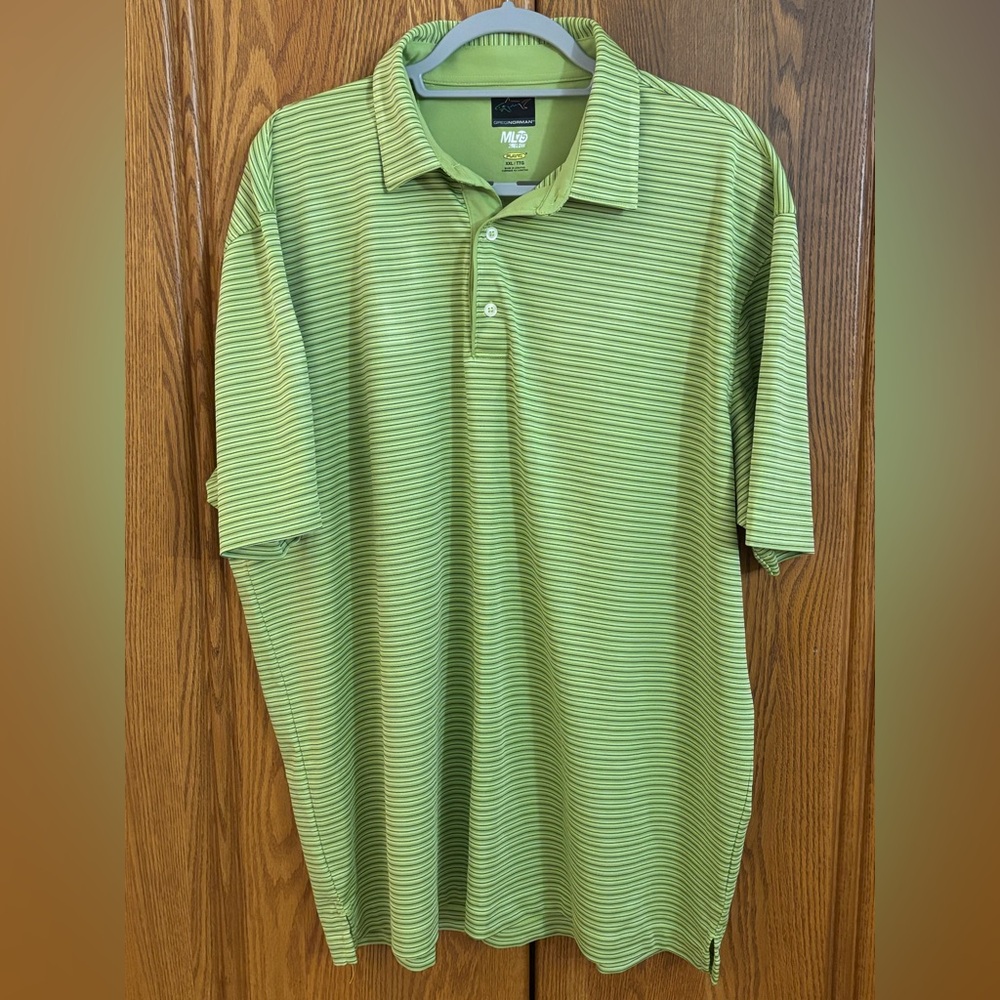 Greg Norman Golf Lime Striped Polo Shirt